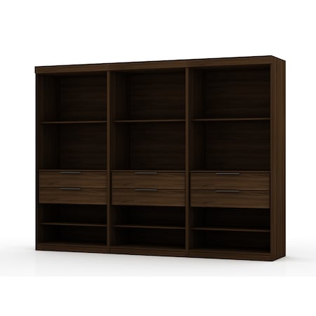 Manhattan Comfort Mulberry Open 3 Sectional Closet 3-Piece Set, Brown 113GMC5